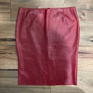 Dolce & Gabbana Red Leather Skirt